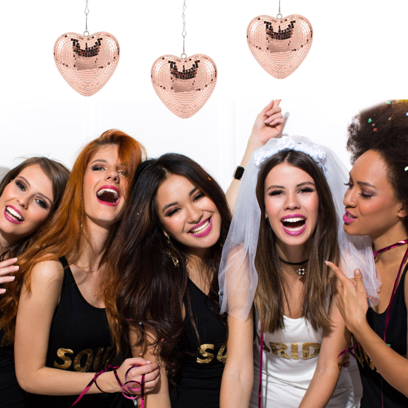 Hanging Heart Disco Ball Decor - Event Party Shop review and price