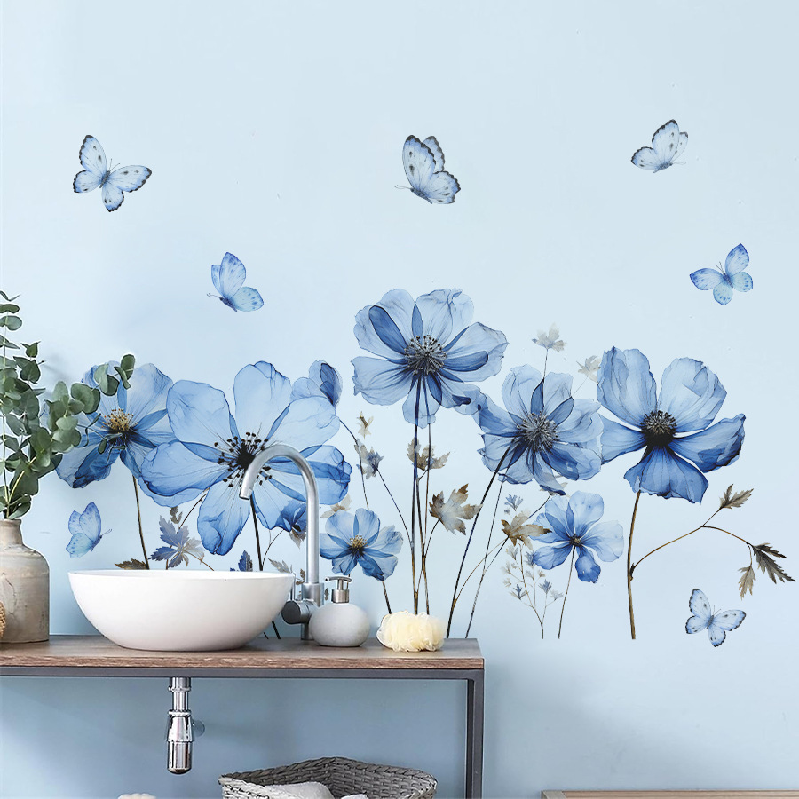 Fresh Blue Butterfly & Flower  - Flower Wall Panel review and price