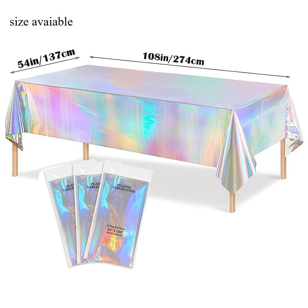 Holographic Party Tablecloth D - Table Cloth Disposable review and price