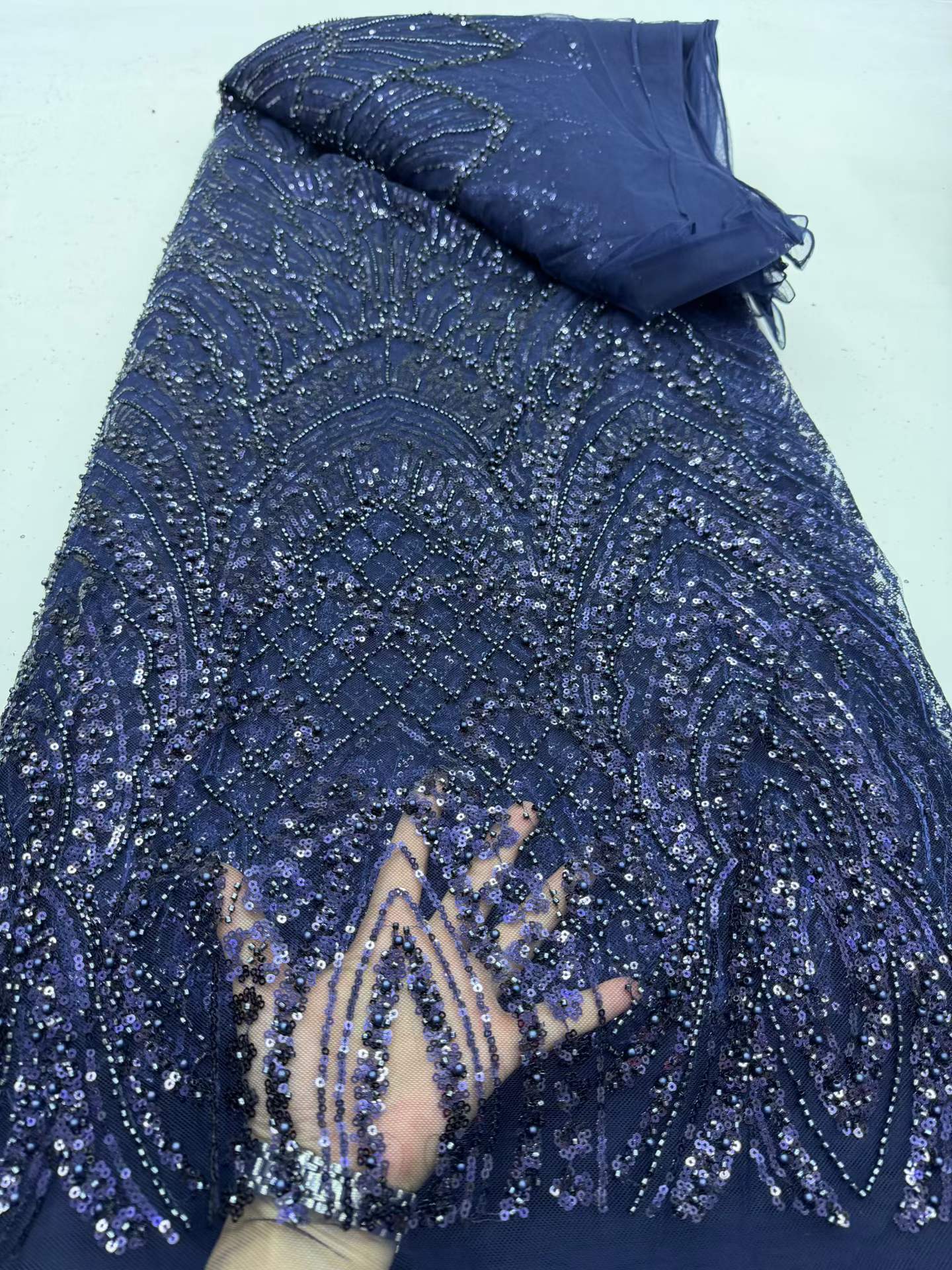 Luxury African Lace Fabric 202 - Glitter Tablecloth review and price