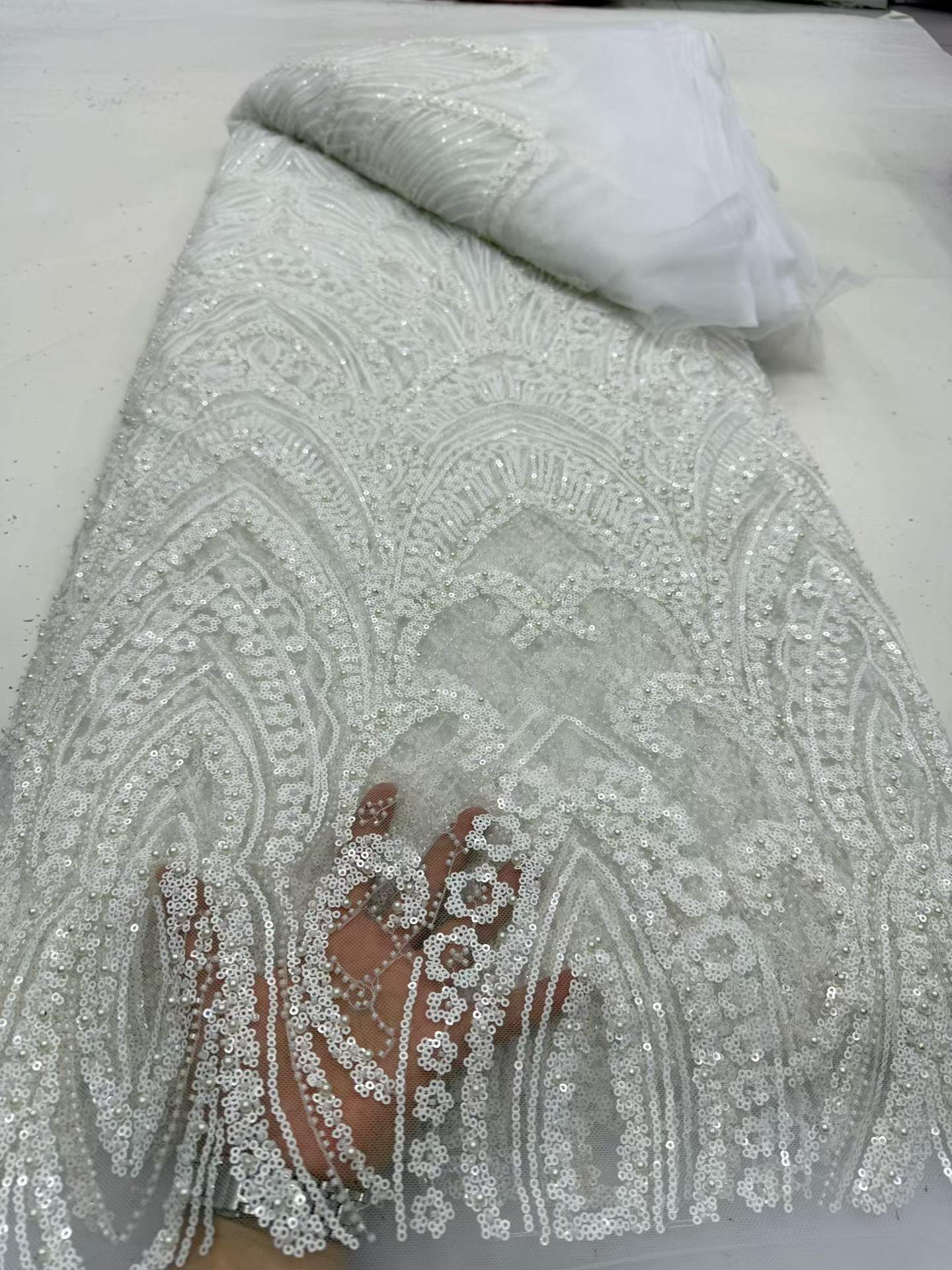 Luxury African Lace Fabric 202 - Glitter Tablecloth review and price